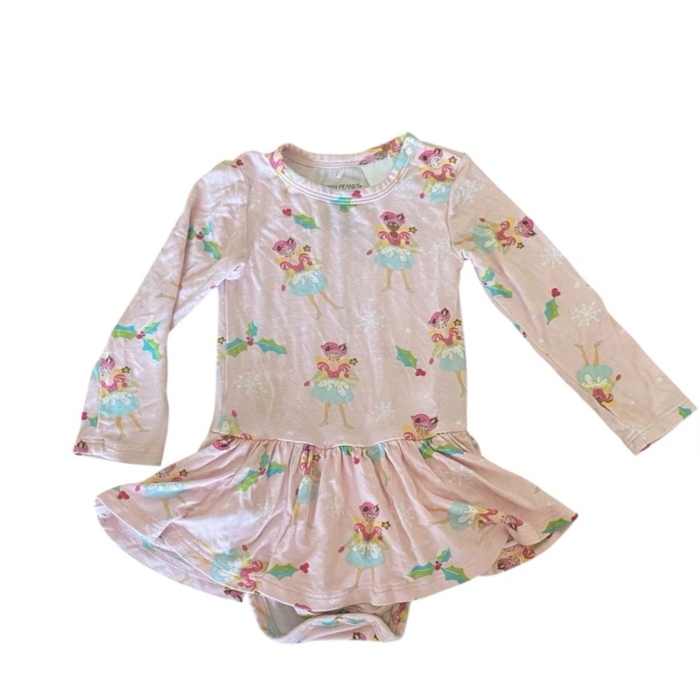 Posh Peanut Bamboo Glitterville Sugarplum Pixie Dress 6-12 months